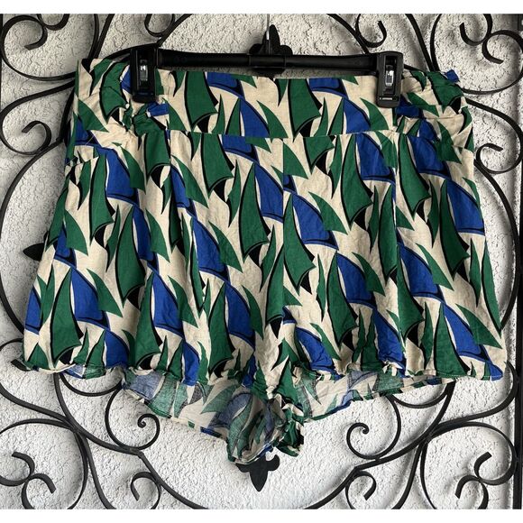 Zara High Rise Linen Blend Shorts - Size XL - Multicolored - Picture 2 of 6